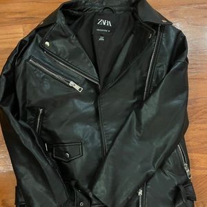 Zara black leather jacket